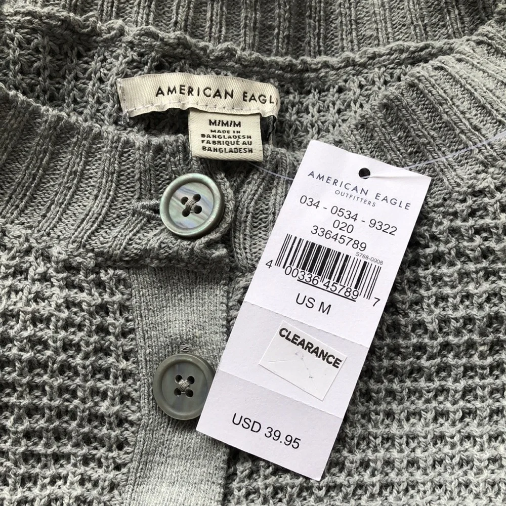 🔥NWT🔥 American Eagle Outfitters Women’s Oversized Henley Sweater - Picture 5 of 8